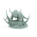 unarmored horned war beast on ritual scenic base with chains and spikes from unchained collection