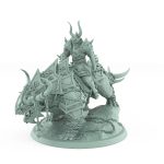armored horned warrior seated calmly atop chained beast in idle stance from unchained collection