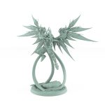 celestial angelic archer with wings and divine armor flying pose