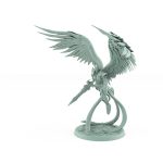 angelic winged celestial paladin flying with holy sword