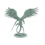 angelic winged celestial paladin flying with holy sword