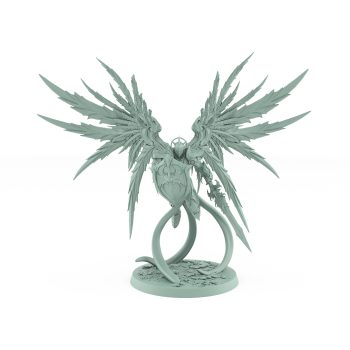 angelic celestial paladin with sword and shield soaring in holy light
