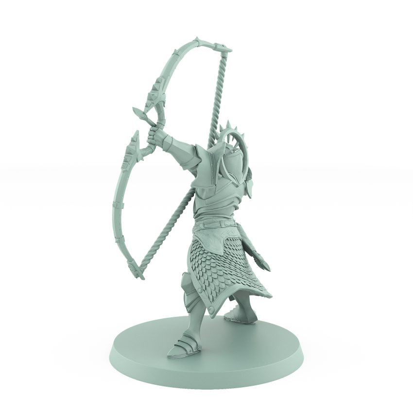 celestial archer miniature aiming divine bow in full draw