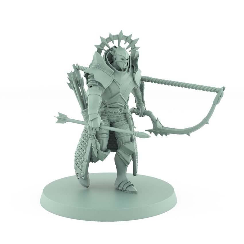 celestial archer miniature walking poised with holy bow