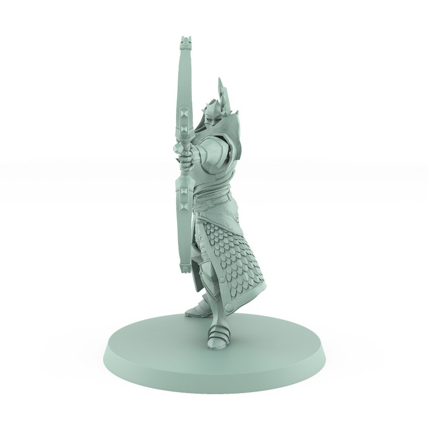 celestial warrior archer loosing an arrow in divine precision