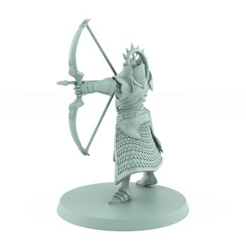 celestial warrior archer loosing an arrow in divine precision