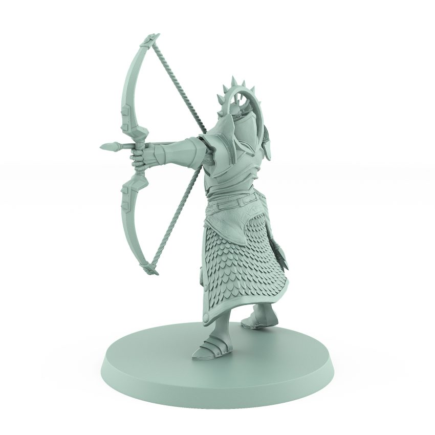 celestial warrior archer loosing an arrow in divine precision