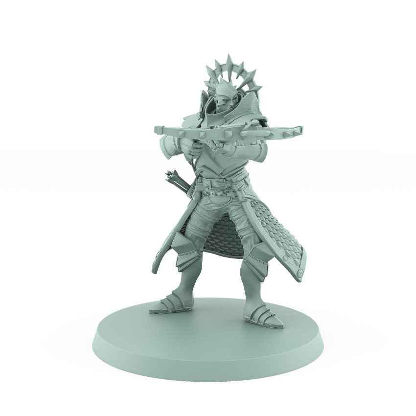 celestial warrior miniature shooting crossbow in action pose