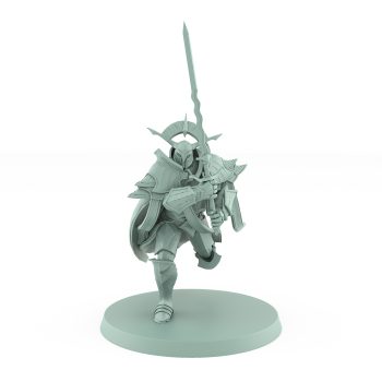 celestial paladin leader charging with great sword