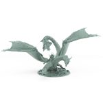 epic dragon mount miniature with coiled wings detailed scales and skull-covered base