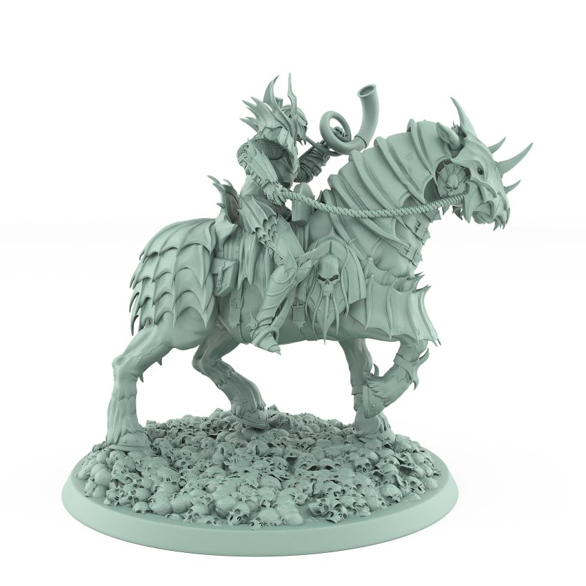 armored vampire warhorse miniature gothic undead cavalry steed fantasy