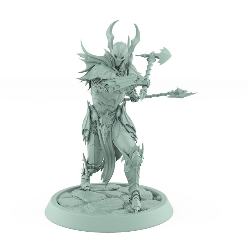 vampire axe knight miniature undead gothic armored vampire fighter