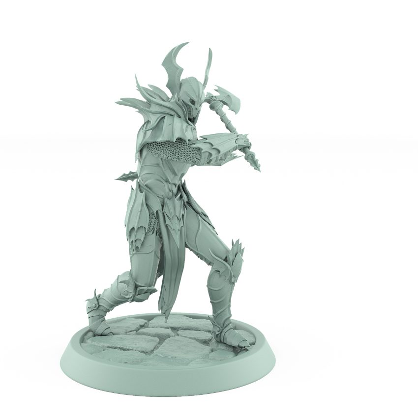 vampire axe knight miniature undead gothic armored vampire fighter