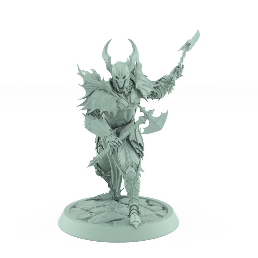 vampire knight charging with axe gothic undead warrior miniature