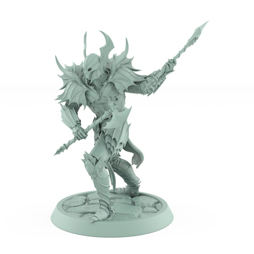 vampire knight charging with axe gothic undead warrior miniature