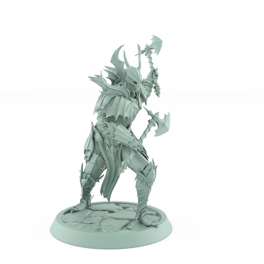 vampire knight charging with axe gothic undead warrior miniature