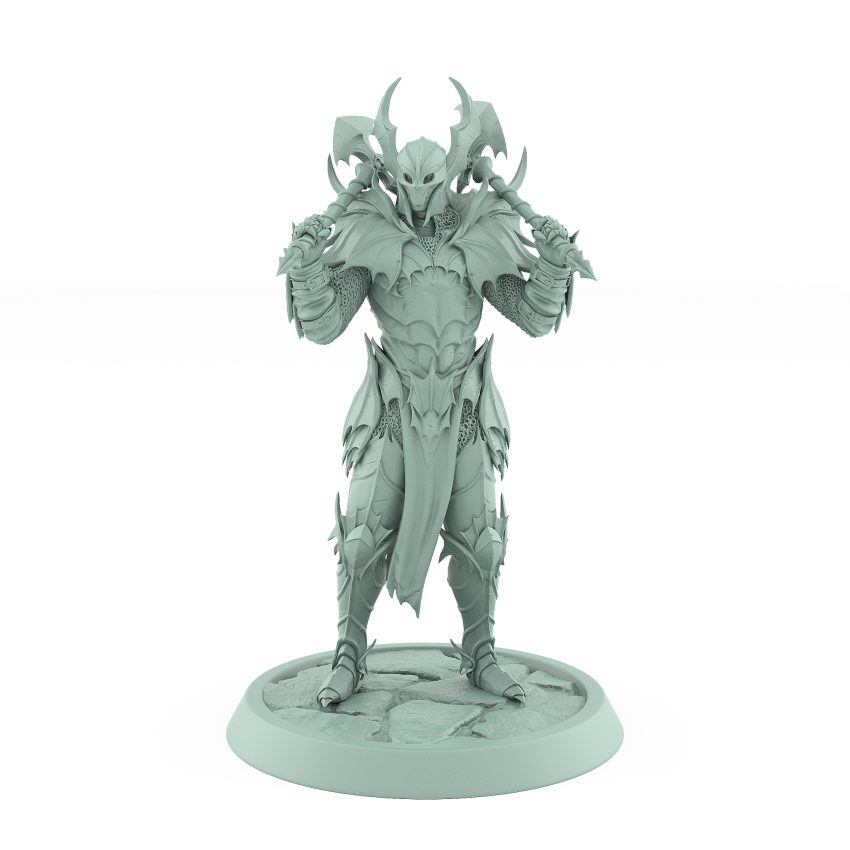 vampire knight charging with axe gothic undead warrior miniature