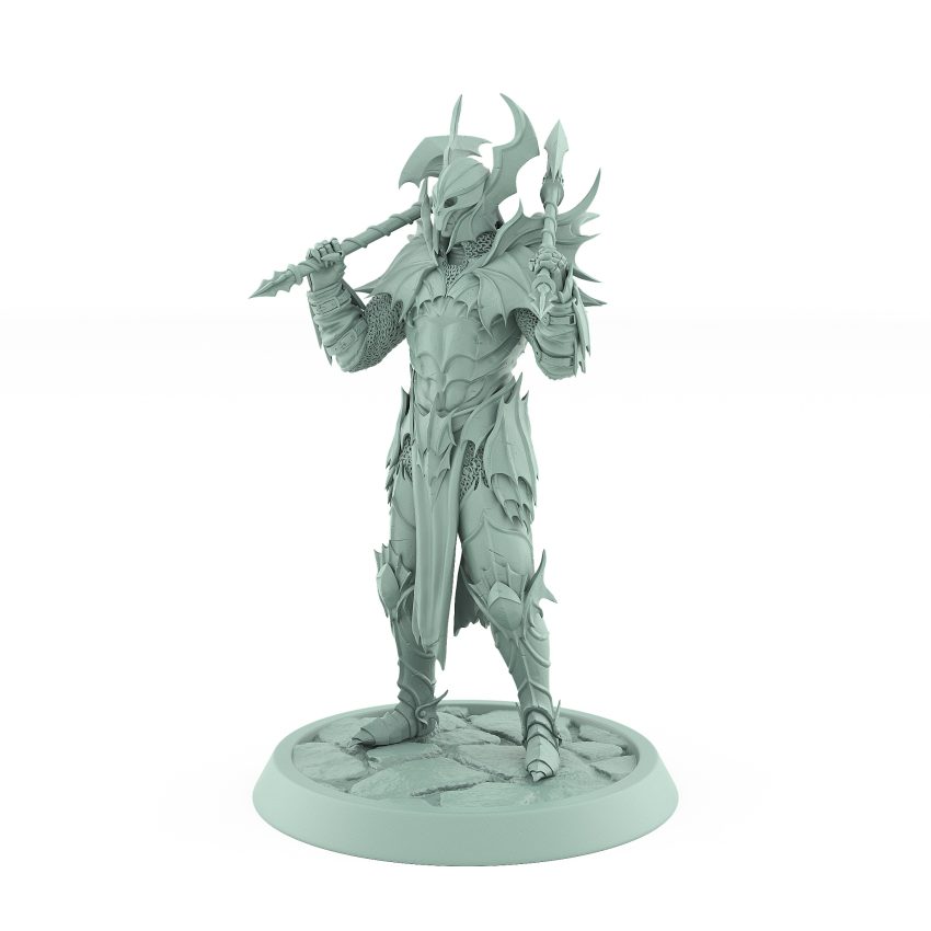 vampire knight charging with axe gothic undead warrior miniature