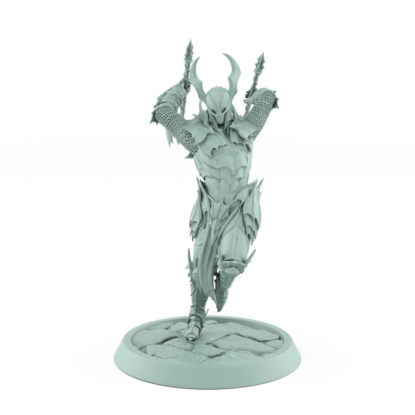vampire knight charging with axe gothic undead warrior miniature