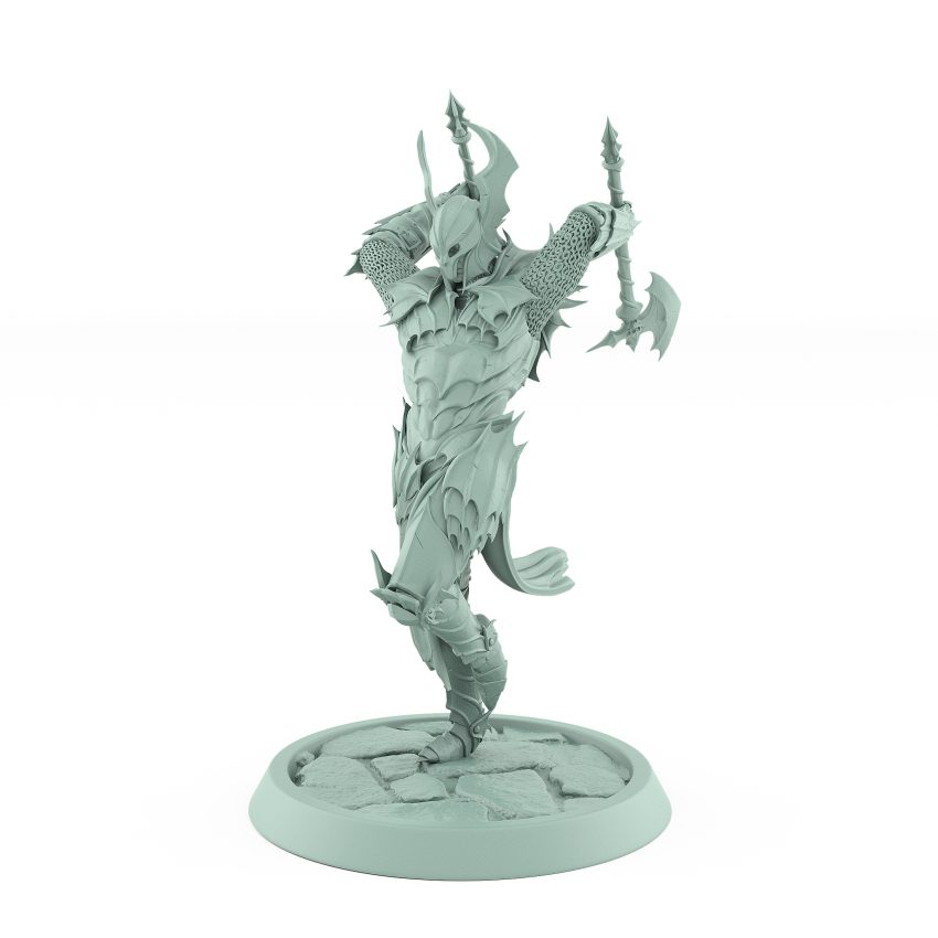 vampire knight charging with axe gothic undead warrior miniature