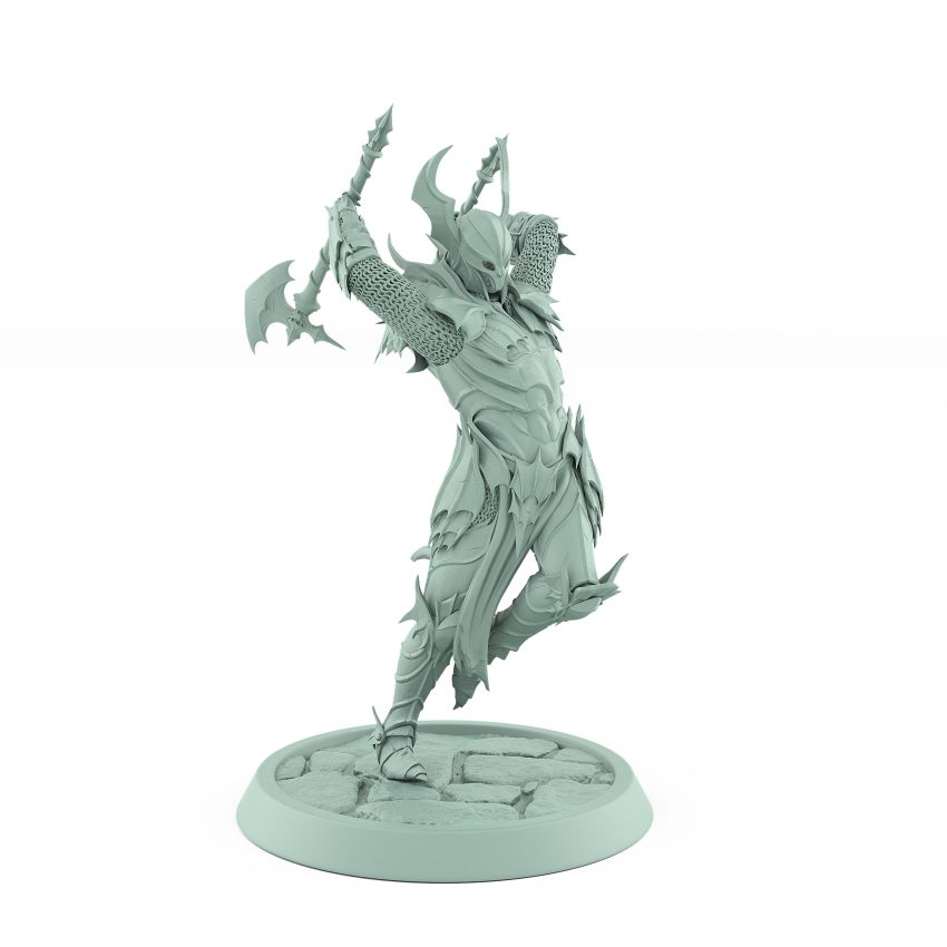 vampire knight charging with axe gothic undead warrior miniature