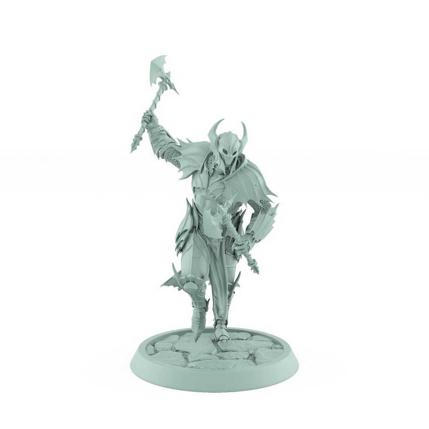 vampire knight charging with axe gothic undead warrior miniature