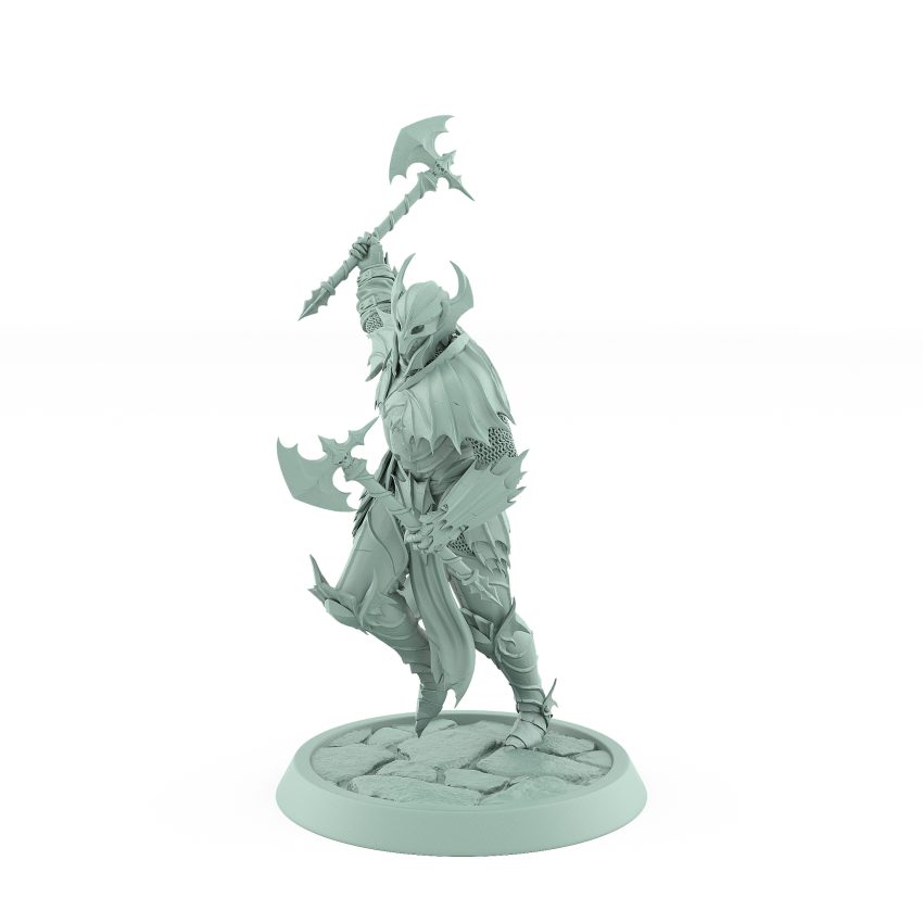 vampire knight charging with axe gothic undead warrior miniature