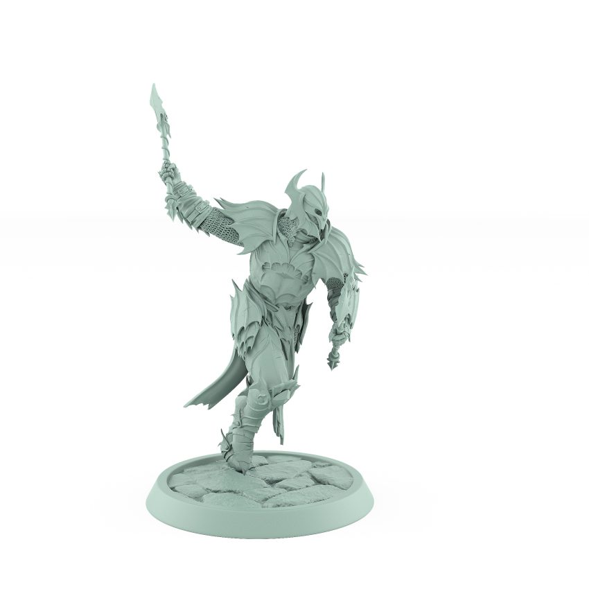 vampire knight charging with axe gothic undead warrior miniature