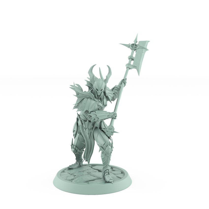 vampire knight halberd windup gothic undead warrior miniature