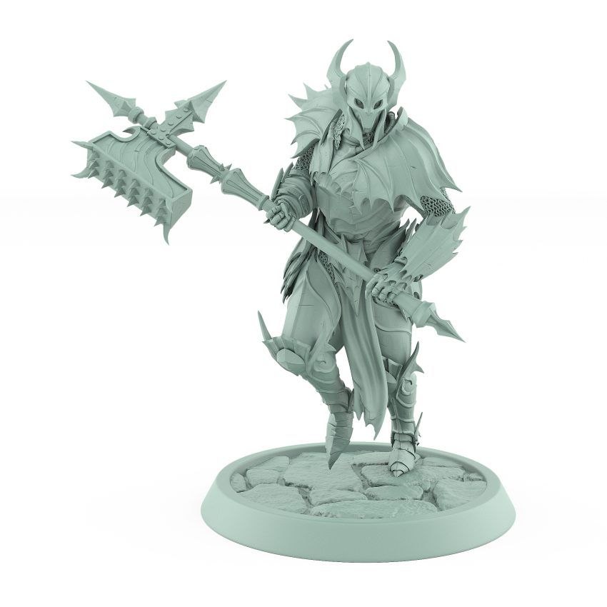 vampire knight halberd windup gothic undead warrior miniature