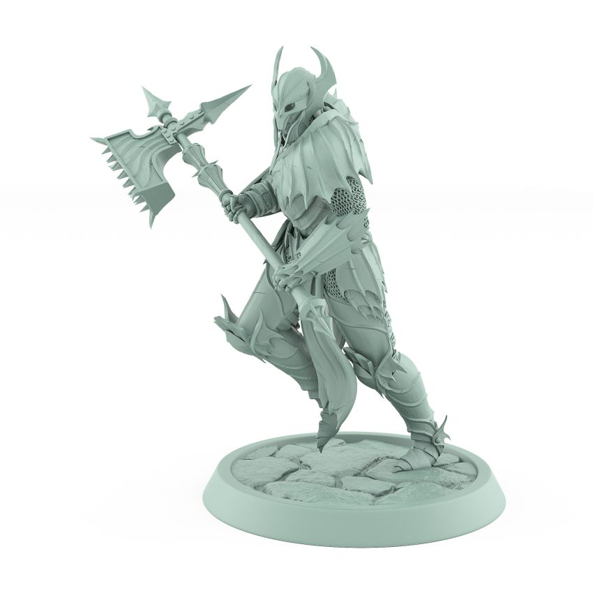 vampire knight halberd windup gothic undead warrior miniature