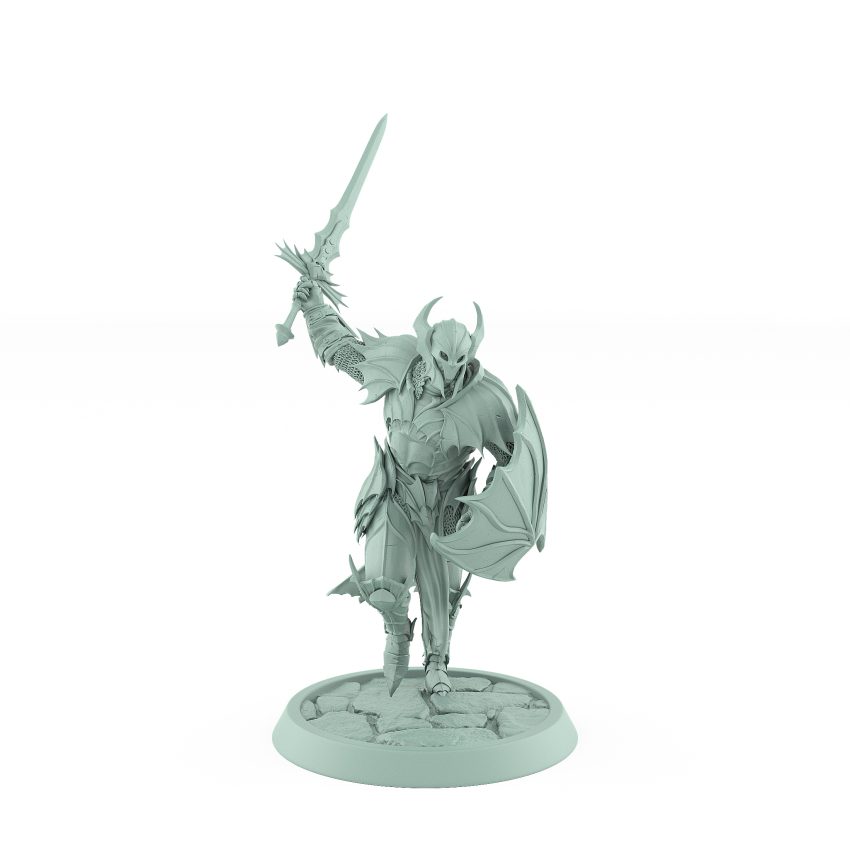 vampire knight sword raised charging undead fantasy miniature