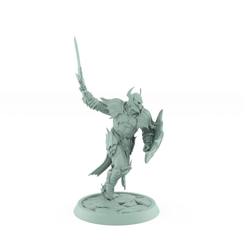 vampire knight sword raised charging undead fantasy miniature