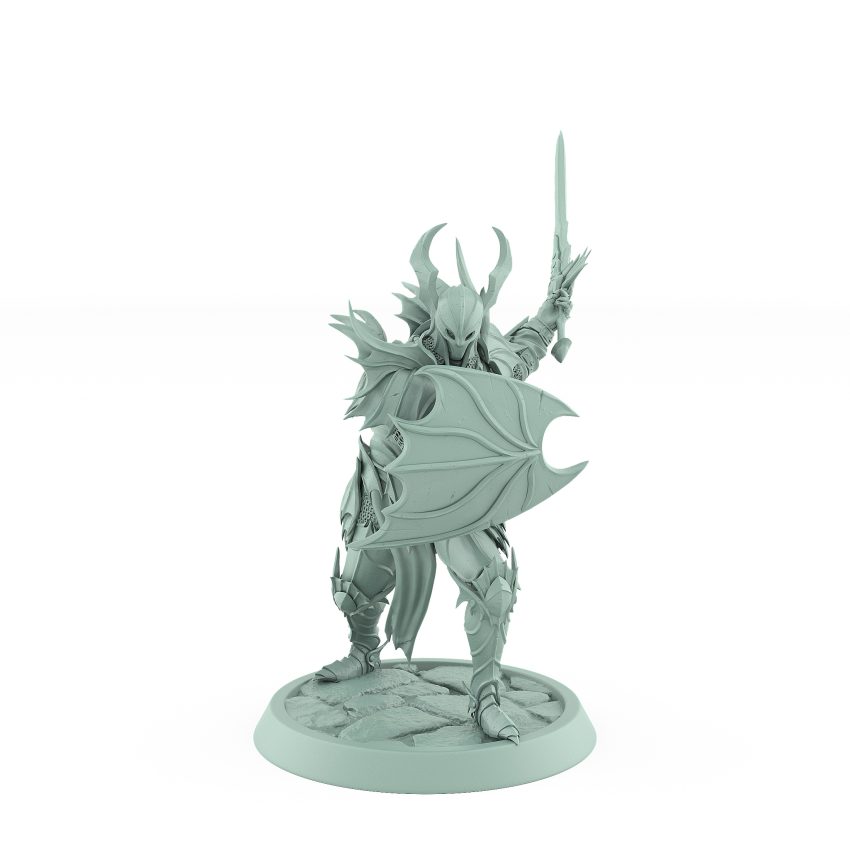 vampire knight sword shield defensive gothic undead miniature