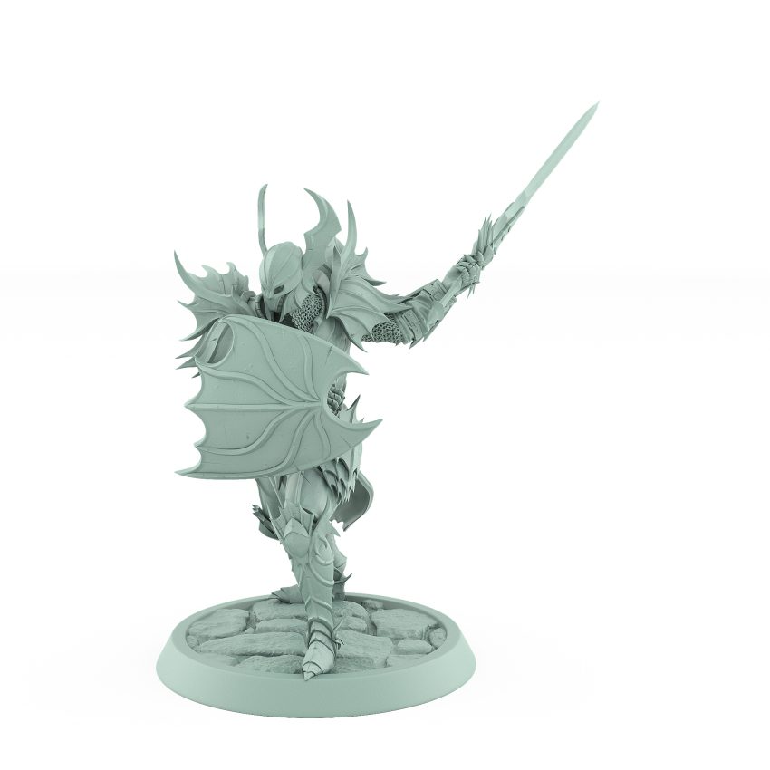 vampire knight sword shield defensive gothic undead miniature