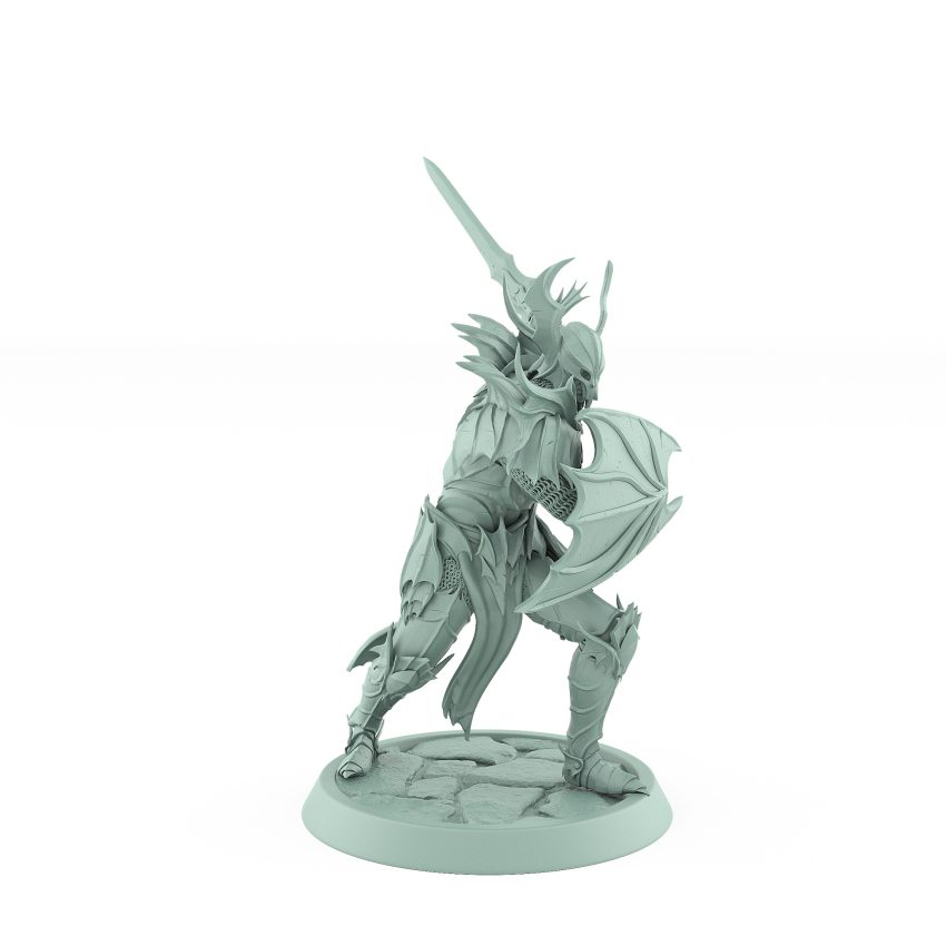 vampire knight sword shield defensive gothic undead miniature