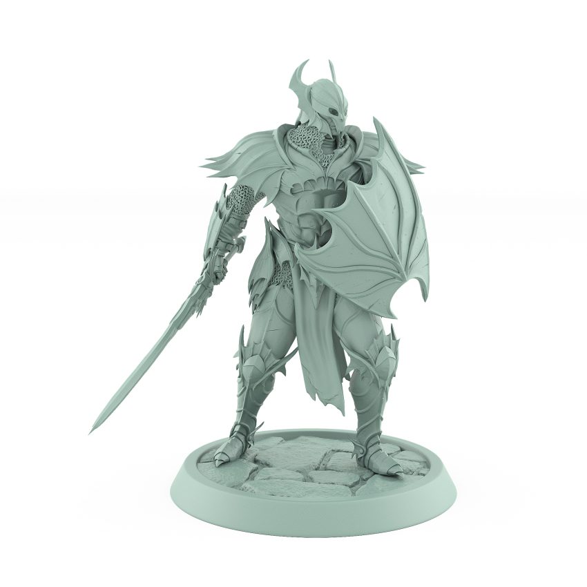 vampire knight sword shield defensive gothic undead miniature