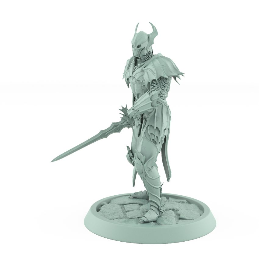 vampire knight sword shield defensive gothic undead miniature