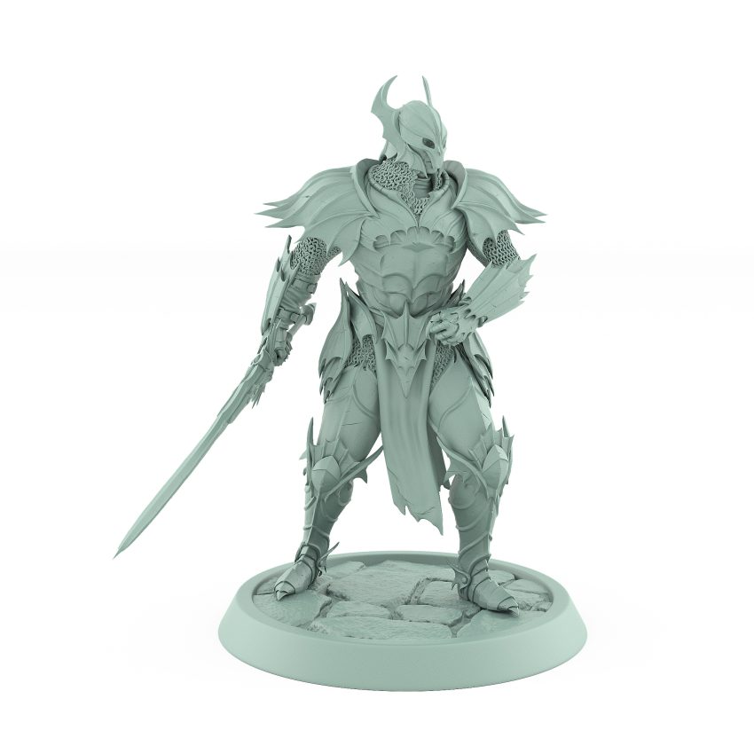 vampire knight sword shield defensive gothic undead miniature