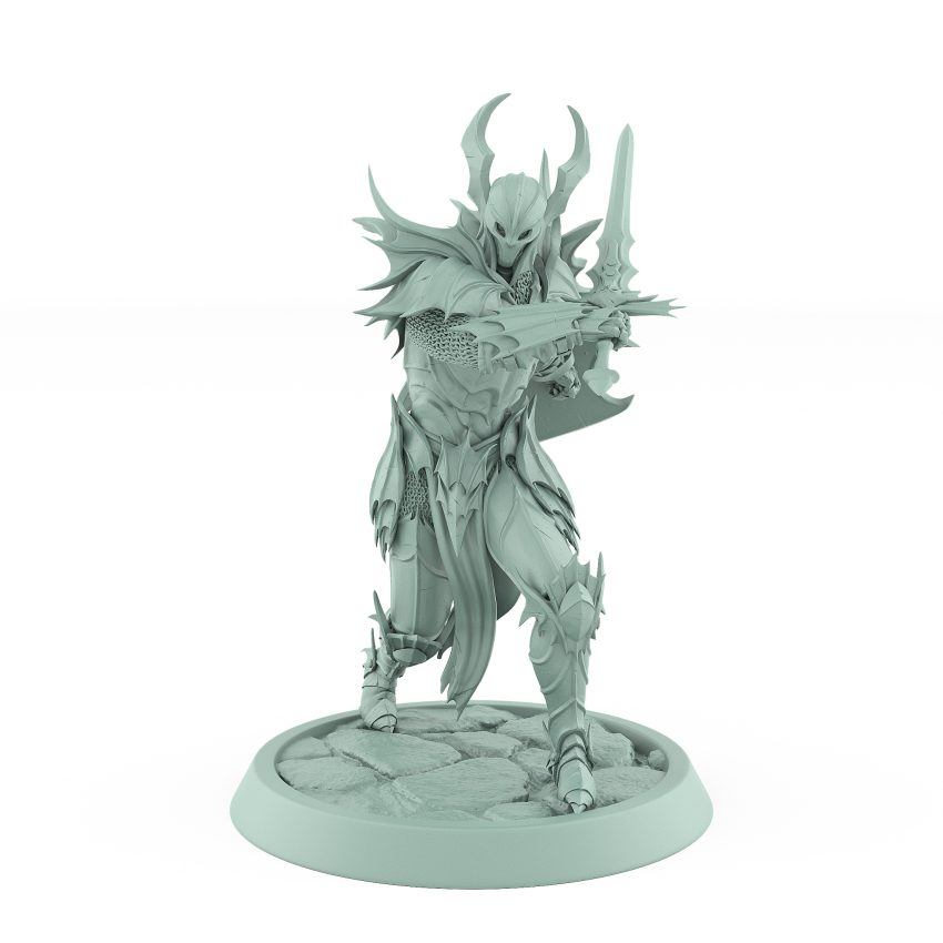 vampire knight sword windup miniature with shield undead fighter