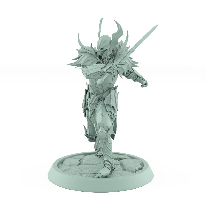 vampire knight sword shield defensive gothic undead miniature