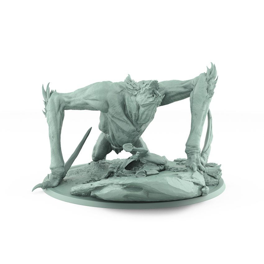 crawling vampire beast screaming bat horror miniature for dark fantasy