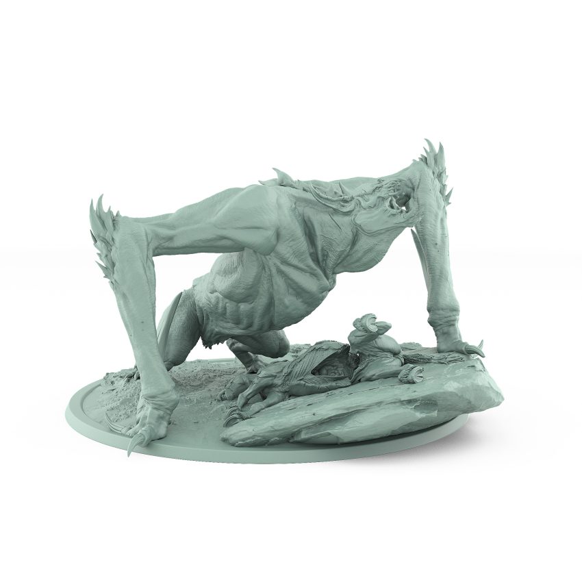 crawling vampire beast screaming bat horror miniature for dark fantasy