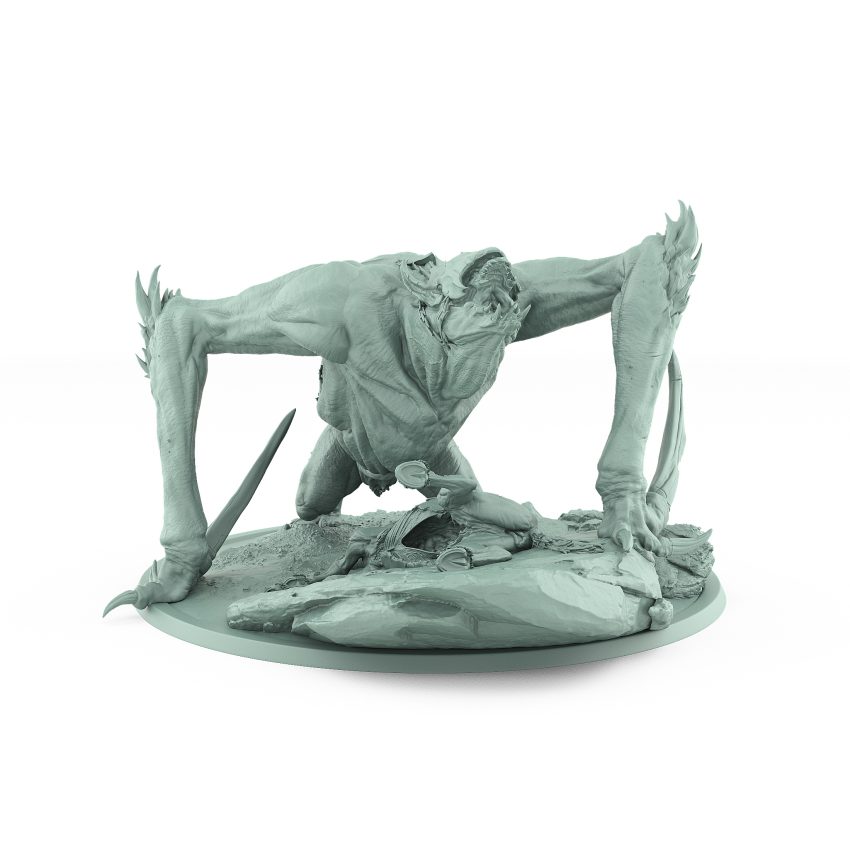 vampire knight sword windup miniature with shield undead fighter