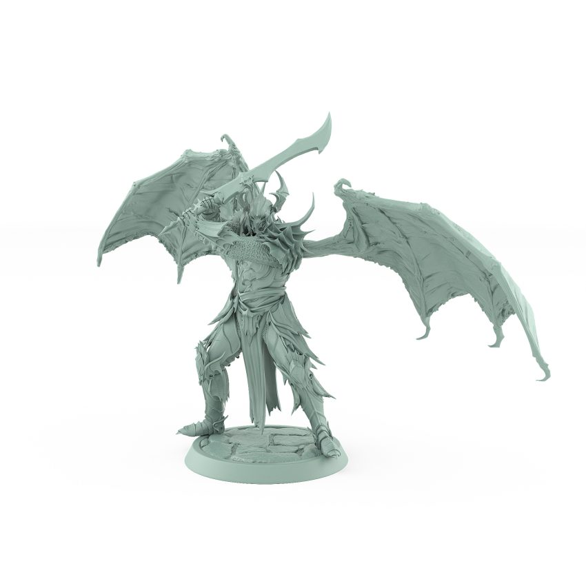 vampire general draven evernight winged helm sword miniature gothic undead warrior