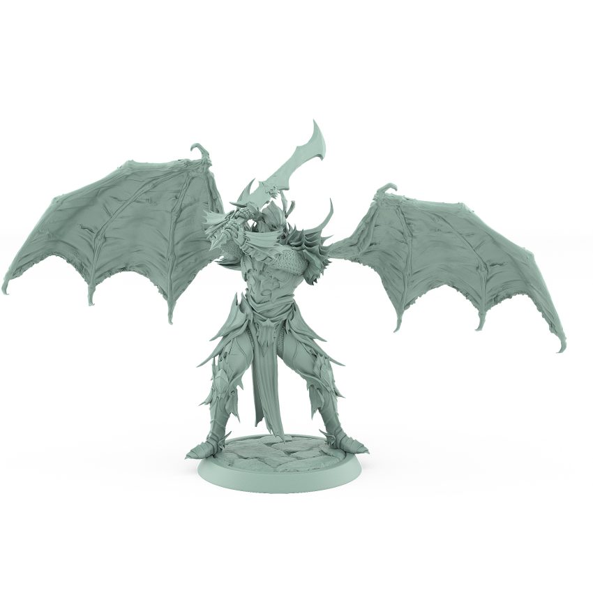 vampire general draven evernight winged helm sword miniature gothic undead warrior