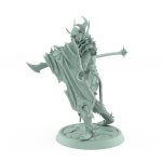 draven evernight vampire knight helm shield polearm attack pose gothic armor
