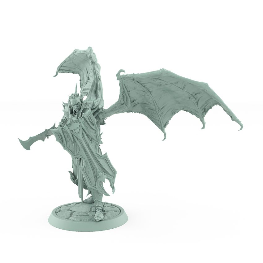 draven evernight vampire wings shield halberd no helm gothic undead miniature