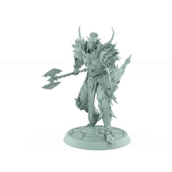 draven evernight vampire charging with axe no helm gothic undead fighter miniature