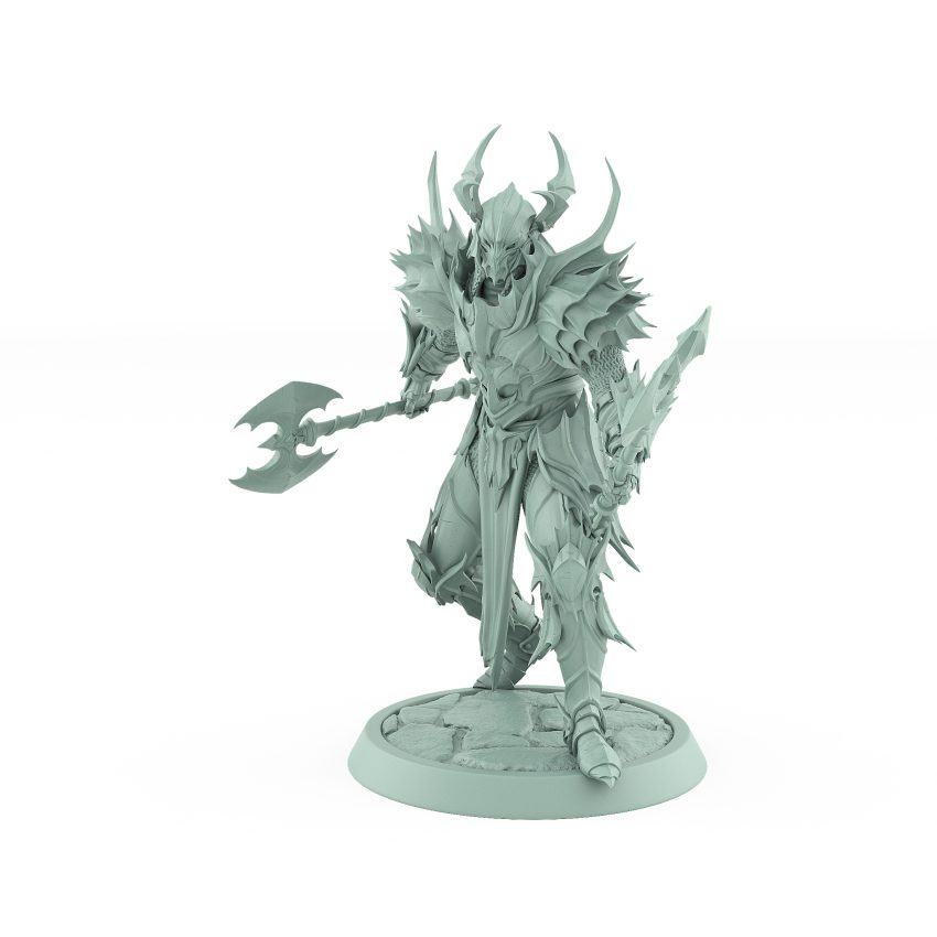 vampire knight draven evernight with helm charging axe gothic armored undead miniature